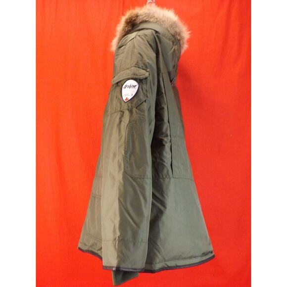 PAJAR CANADA GREEN NYLON COYOTE FUR HOODIE WINTER JAMES GOOSE DOWN JACKET XXL - Picture 5 of 9